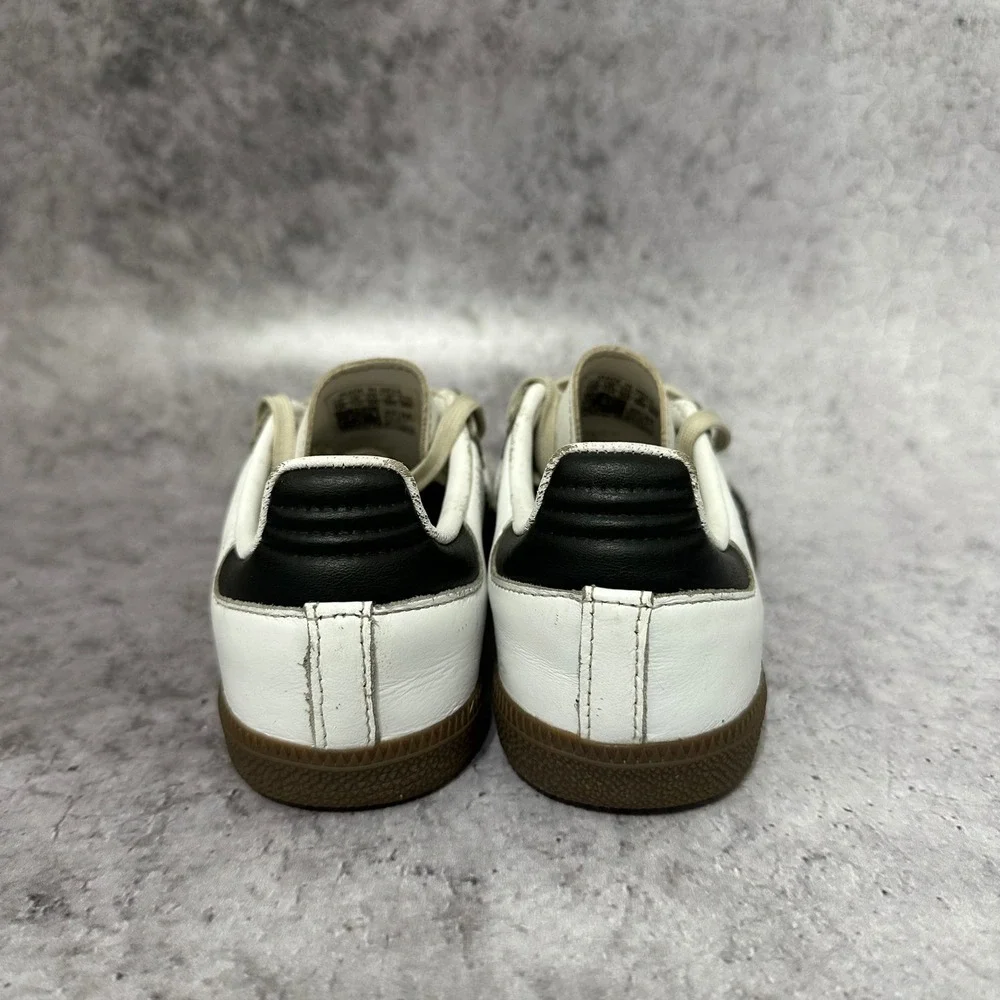 Adidas Samba OG Kids Size 12K White Black Gum Leather Sneakers IE3677 Low